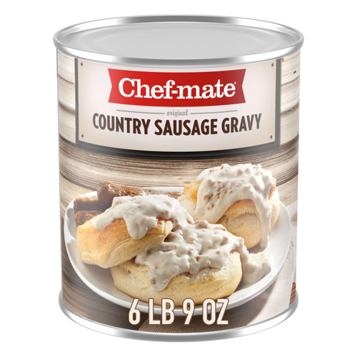 Chef-mate Country Sausage Gravy, Breakfast Sausage, Biscuits and Gravy, 6 lb 9 oz (#10 Can Bulk)