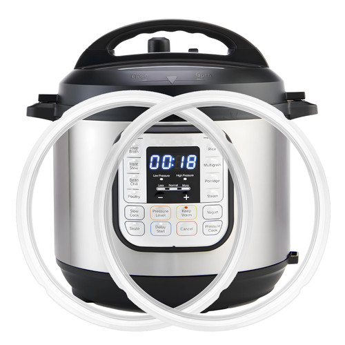 2-Pack Sealing Ring for Instant Pot 6 Quart, Food-grade Silicone Replacement Parts for Instant Pot 6 Qt, BPA-Free Accessories for Instant Pot, Lid Gasket Seal Sealing Ring for Instantpot 5&6 Qt, Clear