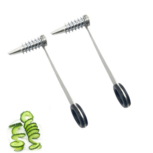 Spiral Cutter for Veggies–Stainless Steel Vegetable Spiralizer for Zucchini, Potato, Cucumber&Carrots,Cucumber Slicer,Tornado Potato Spiral Cutter