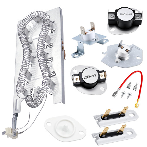 MED7230HW1 MED7230HC1 MEDX700XL0 MEDX700XW0 MEDB765FC0 MEDB765FW0 MEDB835DC4 MEDB835DW4 MEDB855DC4 MED5500FW1 MED5630HW1 MED6230HW1 MED6230HW2 Dryer Heating Element Kit Fit For May-tag by TOMOON