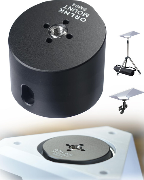 ORLN'K [2025 New Version] for Starlink Mini Tripod Adapter Mount (1/4"-20, 3/8"-16 Threaded, Aluminum Alloy, Added Height Fits Quick-Release Plate, Clamp)