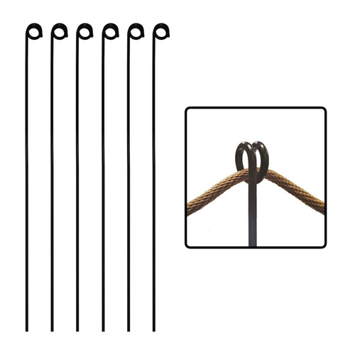 42" Inch, Single Rope Poles/Stakes for Creating a Rope Border Around Flower beds, Trees, Garden Paths, walkways, Fountains - 6 Pieces