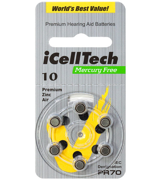 60 iCellTech Hearing Aid Batteries Size: 10