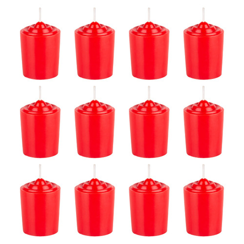 Red Unscented 15 Hours Votive Candles Pack of 12