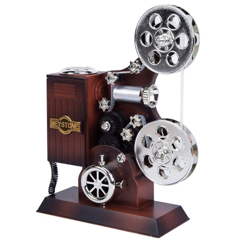 POPgifts Movie Projector Music Box, Mini Antique Vintage Craft Music Box Plays Tune for Elise Movie Theater Hollywood Theme Party Decoration for Cinema Time Bridal Shower Birthday Party Favor Supplies