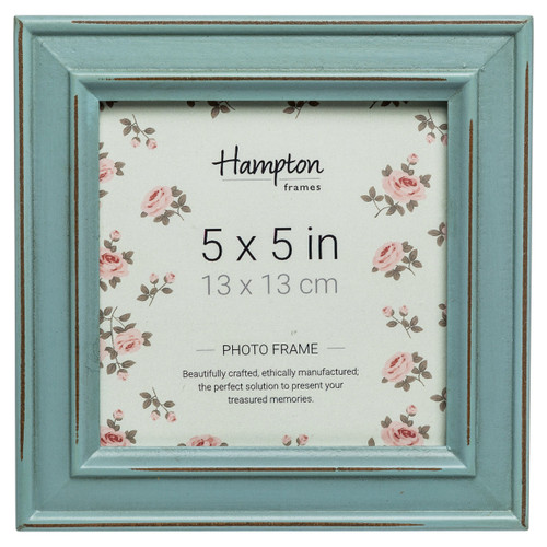 Hampton Frames PALOMA Distressed Square Picture Photo Frame Blue 5x5 (13x13cm) PAL301955B
