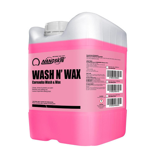 Nanoskin WASH N' WAX with Carnauba 5 gallons - Cleans & Shines in One Step | Works with Foam Cannon, Foam Gun, Bucket Washes, Pressure Washer | Carnauba Wax Protection for Cars