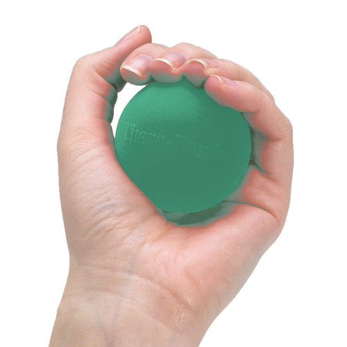 THERABAND Hand Exerciser, Ball For Hand, Wrist, Finger, Forearm, Grip Strengthening & Therapy, Squeeze Ball to Increase Hand Flexibility & Relieve Joint Pain, Green, Medium