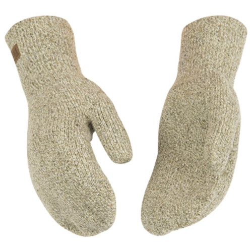 Kinco, 5230-L, Knit Thin Wool Mittens for Men - Alyeska Raggwool Glove-Mitten, Heavy Duty Blended Wool; Men's Mittens, Large Size, Tan - Cold Weather, Work or Play, Indoors and Outdoors