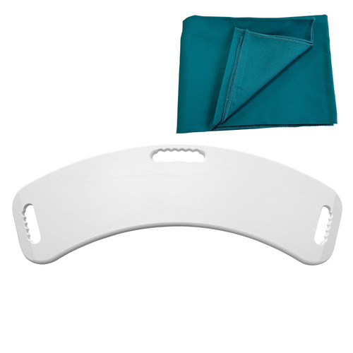 Transfer Board with Slide Sheet, FSA Eligible, Slide Assist Device for Transferring or Seniors from Wheelchair to Bed, Toilet, Tub, Car (White Transfer Board + Slide Sheet（28"x28"）)