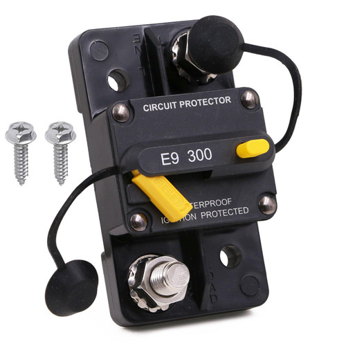 Gloaso Heavy Duty 3/8" Studs 300A Manual Reset Circuit Breaker 12V-48V for Car Automotive RV Solar Marine DC System, UL Certified, IP67 Waterproof, High Current Breaker for Boat Trolling Motors