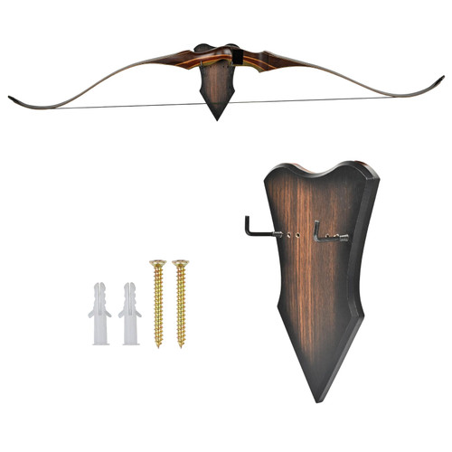 SPG Archery Bow Wall Mount - Horizontal Bow Display Stand Adjustable Bow Hanger for Compound Recurve Bow Longbow Space-Saving Holds Up to 13lbs (Small)