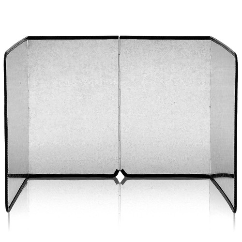 Honeydak Splatter Guard Stained Glass Supplies 39.37 x 16.14 Inch Galvanized Sheet Grinder Splatter Screen Foldable Anti Splash Guard 4 Sided Protector with Power Cord Notch for Glass Grinding Machine