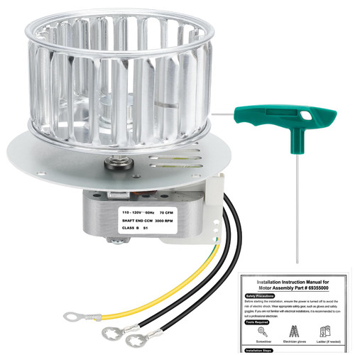 69355000/S69355000 Replacement Heat Motor Assembly for 9012, 9013, 9093, 9605, 9665 – High Airflow, Low Noise, Easy Installation Bathroom Fan Motor, Durable & Energy-Efficient