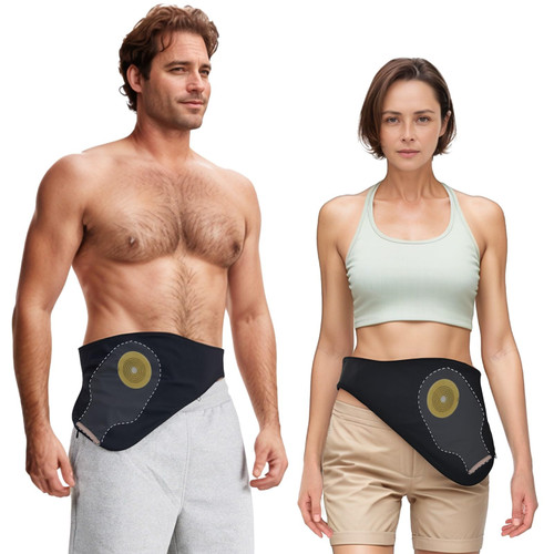 Diagonal Ostomy Belt: Leak - Proof & Odor - Masking Solution, Ostomy Bag Covers for Men and Women, Suitable for Right Stoma-Black,M
