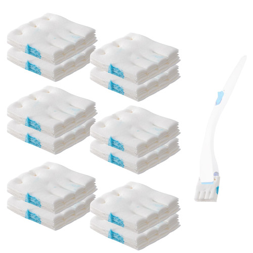 12 Pack Flushable Refills Compatible with Scrubbing Bubbles Toilet Bowl Brush, Disposable Cleaner Refills Pads for Scrubbing Bubbles Toilet Wand, Toilet Brush Refill Accessories (Only Pads)