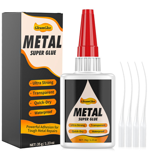 Super Glue for Metal and Stainless Steel 35g - Ultra Strong, Heavy Duty Waterproof, Heat Resistant, Quick-Dry, Clear Glue for Strong Bonding Between Metals, Other Materials, Jewelry Making