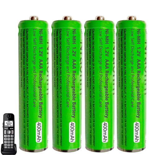 Nraonrn 4 Pack NI-MH AAA Rechargeable Battery for Panasonic, 1.2V 400mah AAA Rechargeable Batteries for Panasonic Cordless Phones Handset, Remote Controls, Electronics