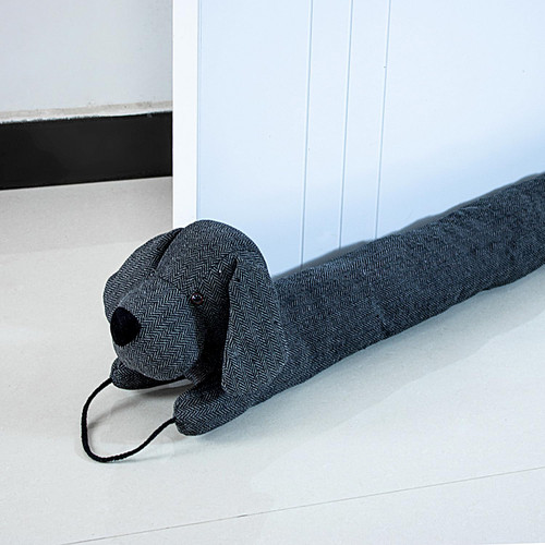 34 Inch Heavy Duty Under Door Draft Stopper, Decorative Cute Animal Stopper for Door & Window, Noise Blocker Sound Proof Seal Heavy Duty Reduce Noise Bottom of Door with Hanging Loops-Yellow Dog