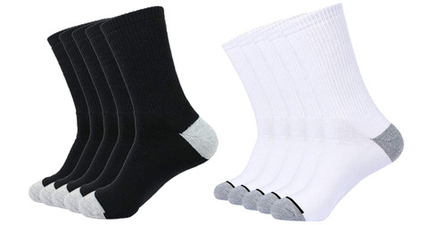 EnerWear 10P Pack Men's Cotton Moisture Wicking Heavy Cushion Crew Socks (10-13/shoe size 6-12 (10 Pair), Mix Color)