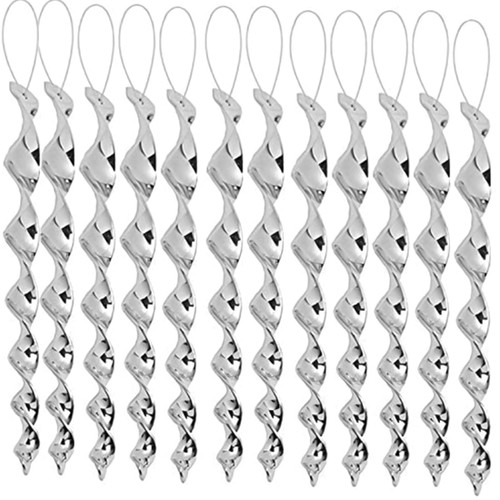 JUNIQUTE Bird Wind Twisting Scare Rods Reflective Ornamental Spiral Device Bird deterrents for Outside(12") (Set of 12)