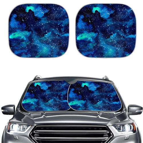 Renewold Galaxy Space Blue Windshield Sun Shade 2-Piece Foldable Car Front Window Sunshade for Most Sedans SUV Truck - Auto Sun Blocker Visor Protector Blocks Max UV Rays Renewold Galaxy Space Blue Windshield Sun Shade 2-Piece Foldable Car Front Window Sunshade for Most Sedans SUV Truck - Auto Sun Blocker Visor Protector Blocks Max UV Rays
