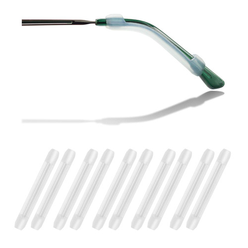 YR Soft Silicone Eyeglasses Temple Tips Sleeve Retainer, Anti-Slip Elastic Comfort Glasses Retainers for Spectacle Sunglasses Reading Glasses Eyewear, 5 Pairs -Clear
