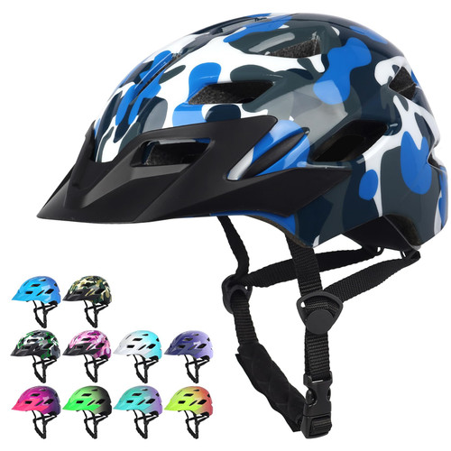 Kids Bike Helmet,Bavilk Kids Boys Girls Bike Helmets with LED Light Detachable Visor Children Youth Teen Multi-Sport for Skating Cycling Scooter Skateboard Adjustable & Lightweight 19.7"-22.4"