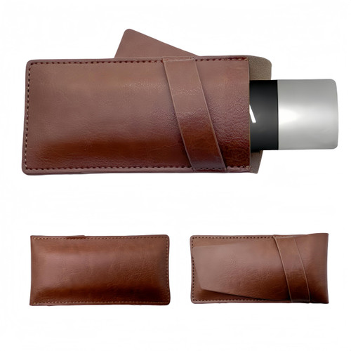 JKCWOTS Protective Case for KardiaMobile 6L Personal EKG/Kardia Mobile 6 EKG Device,stylish and lightweight PU case （Brown）