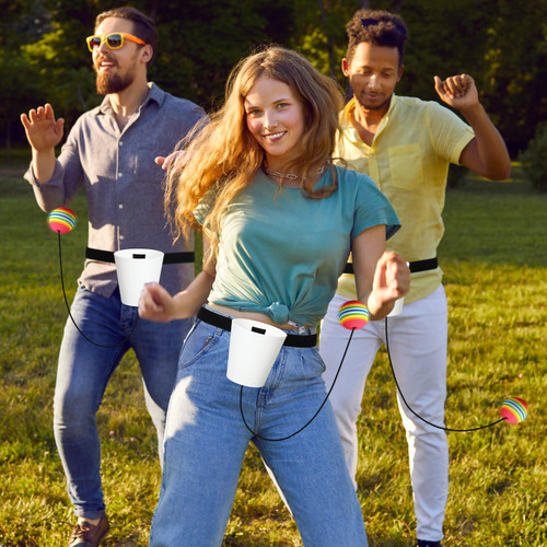 Soulchen 3 Set Swing Away Party Game Fun Catch Ball in Cup Twerk Ball Game Fun Games for Adults Party Graduations Funny Bachelor Night Wedding Birthday Christmas Family Games (White)