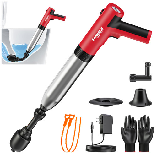 FREESEA Electric Toilet Plunger Blaster: High Pressure Toilet Plungers for Bathroom Heavy Duty Declogger Toilet Snake Drain Clog Remover Air Unclogger Tool Unclogging for Sink Floor Kitchen Clogged