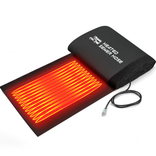 20FT RV Heated Sewer Hose Cover Avoid Freezing at -20°F, Electrical Heated Sleeve of Rv Sewer Hose for Rv/Camper/Rv Accessories in Winter（JUST Cover）