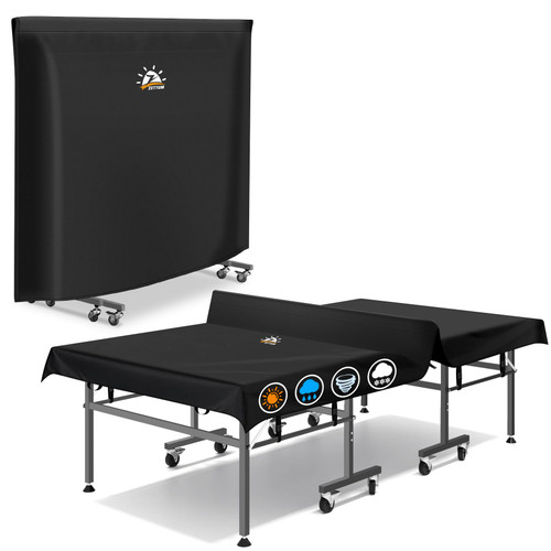 Zettum Ping Pong Table Cover - Waterproof & Heavy Duty Table Tennis Covers, Indoor Outdoor Tables Cover Fits Universal 9x5 FT Folding & Flat Tables, Durable 600D Covers Provide All-Weather Protection