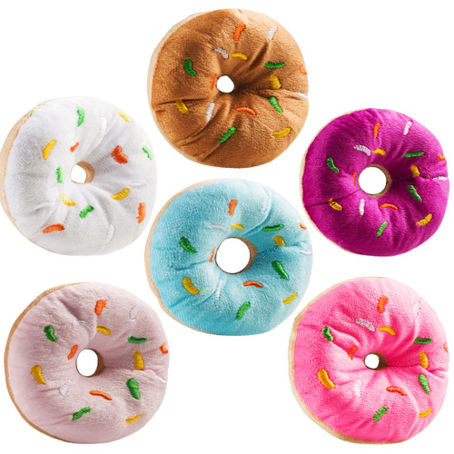 Bedwina Plush Donut Party Decorations (Pack of 6) with Colorful Sprinkles, Stuffed Pillow Toy is Great for Donut Party Favors, Birthday Party Decorations, Party Supplies, and Stocking Stuffers