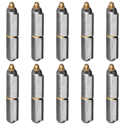 MOUNTAIN_ARK 10 Pack 3-1/8" Weld On Bullet Hinges with Grease Zerk, Lift Off Weldable Barrel Hinge for Gate, BBQ Smoker, Steel