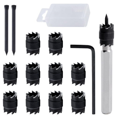 LEONTOOL 14 Pcs Spot Weld Cutter Sets Double Sided 3/8" HSS Spot Weld Cutter Remover Drill Bits Sheet Hex Metal Hole Cutter Remover Welder Cut Rotary Kit for Power Drill Welding Auto Body Work Tool