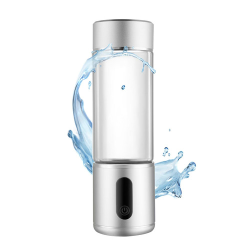 Hydrogen Water Bottle, Water Ionizer Machine Up to 5PPM, SPE & PEM Hydrogen Water Generator, Alternative to Hydrogen Water Pitcher, Hydrogenated Water Bottle Suitable for Home Travel (Silver)