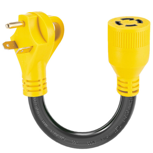 Suplevel Generator Transfer Switch Adapter Cord NEMA TT-30P to L14-30R, 3 Prong 30 Amp RV Generator TT-30 Male Plug to 4 Prong 30 Amp Inlet Box L14-30 Female Connector, STW 10AWG/3C, ETL Listed