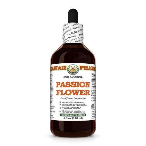 Hawaii Pharm Passion Flower Alcohol-Free Extract, Glycerite for Calm and Sleep Support, Soothes Digestive Discomfort, Promotes Relaxation, Encourages Emotional Balance - 4 fl.oz