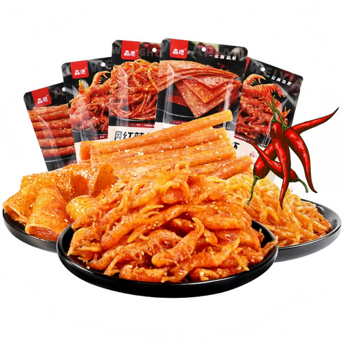 QIXINLIZYY Latiao Spicy Strips, 5 Packs Spicy Sweet Gluten Latiao, Chinese Spicy Casual Snack Food, La Tiao Spicy Sticks, Latio 辣条, 大面筋, 62g/2.19oz per Pack (Packs of 5, Sweet and Spicy)