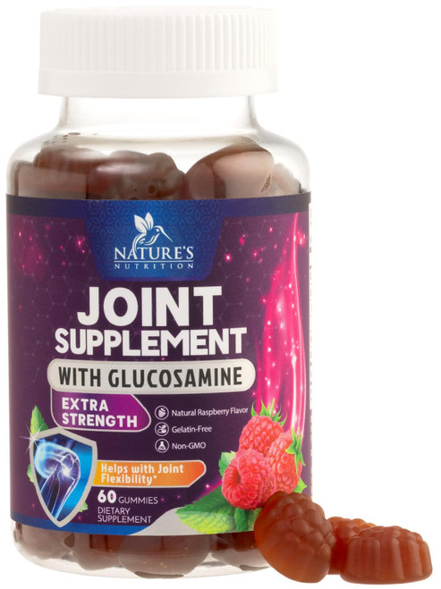 Joint Support Gummies Glucosamine Plus Vitamin E - Nature's Joint Support Supplement for Occasional Discomfort for Back, Knees & Hands - Cartilage & Joint Health & Flexibility Support - 60 Gummies Joint Support Gummies Glucosamine Plus Vitamin E - Nature's Joint Support Supplement for Occasional Discomfort for Back, Knees & Hands - Cartilage & Joint Health & Flexibility Support - 60 Gummies