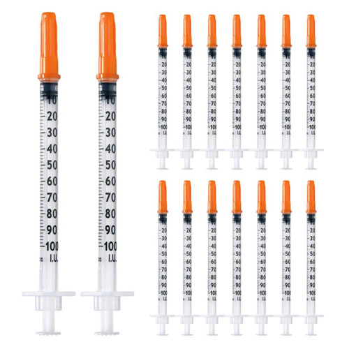 U-100 Syringes - 1ml/cc 30G 1/2" (12,7mm) Disposable Syringes, Individually Wrapped,10 PACK