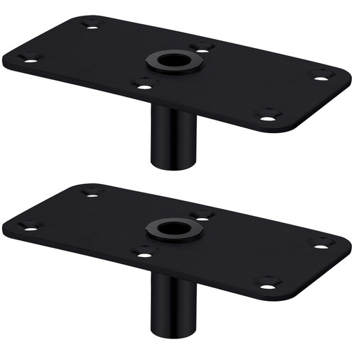 MorningRo 2 Pcs Boat Seat Base Mount Boat Seat Pedestal Base Mount Plate for 3/4" Pin Post Socket Heavy Duty Marine Pedestal Accessories for Marine Fishing(Black,4''x 8'')