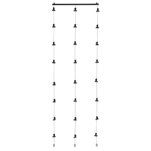 You Have Space WAJER Picture Hanging Kit with 24 Magnetic Clips for Pictures, Polaroids, Kids Crafts and Artwork, Metal Black