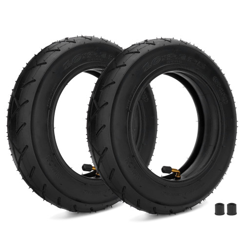 10x2.125 Tire and Inner Tube with 0° Valve Stem Compatible with Self Balancing Scooter, Smart Electric Bike, Bicycle, Tricycle, Stroller Replacement Wheels for 10-inch Tires with 6-inch Rims 2 Pack
