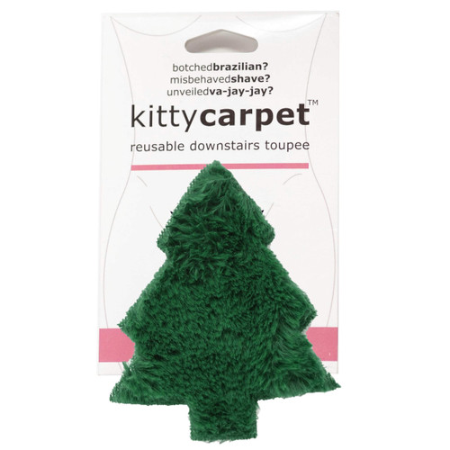 FUN delivery Kitty Carpet: Reusable Downstairs Toupee Merkin Wig – Funny Gag Gift for Women & White Elephant Gift Exchanges (Christmas Tree Hugger Green)