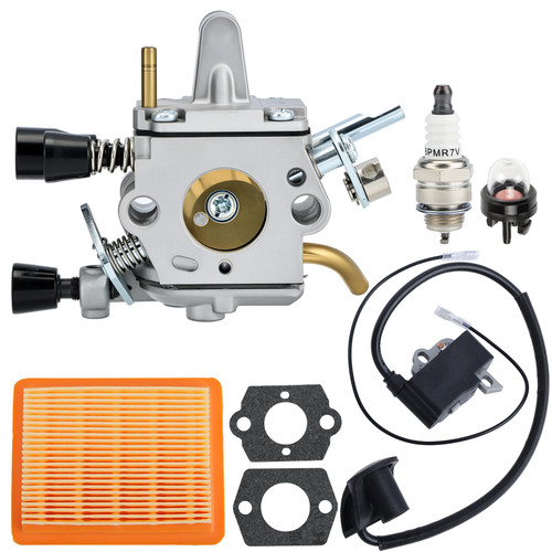 Dalom FS250 Carburetor for Stihl FS120 FS200 FS 250 FS300 String Trimmer Brushcutters Replace 4134 120 0652 with 4134 400 1301 Ignition Coil