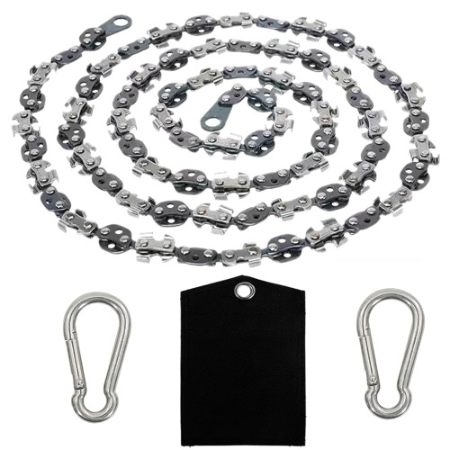 Homyall upgrade 53 Inch High Reach Tree Limb Hand Rope Chain Saw Cuts Branches Manual Pocket Chainsaw with 68 Sharp Blades on Both Sides for Gardening Camping Hiking Survival Gear-No Ropes Included