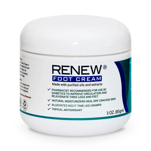 RENEW FOOT CREAM KPW Laboratories for Dry Cracked Heels - All-Natural Foot Care for Women and Men, Hydrating Foot Cream for Dry Feet to Promote Circulation