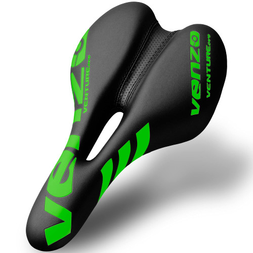 Venzo Comfortable Bike Bicycle Saddle Seat - for MTB, Road, Exercise, Trekking, Folding, Hybrid & Cruiser Bikes - XC Saddle Seat - Green
